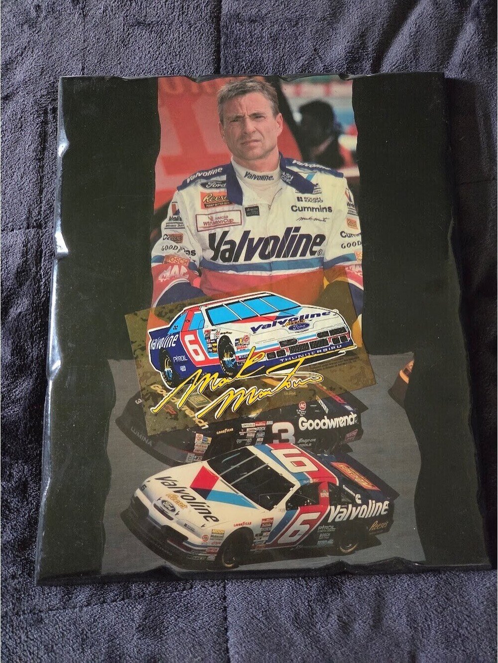 Vintage Mark Martin #6 Valvoline NASCAR Plaque – Decorative Memorabilia